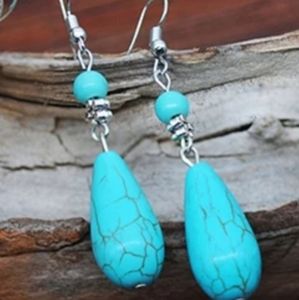 New Turquoise Vintage Silver Plated Earrings